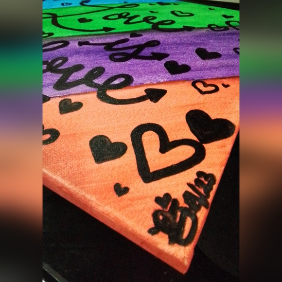 Canvas Painting 12in x 12in "Love is Love" Homemade Hand Painted By Yours Truly - Picture 2 of 3
